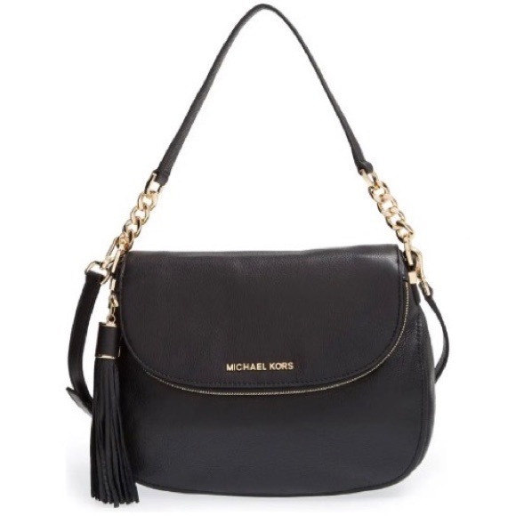 MICHAEL Michael Kors Handbags - Michael Kors | Black Bedford Tassel Leather Convertible Crossbody Bag